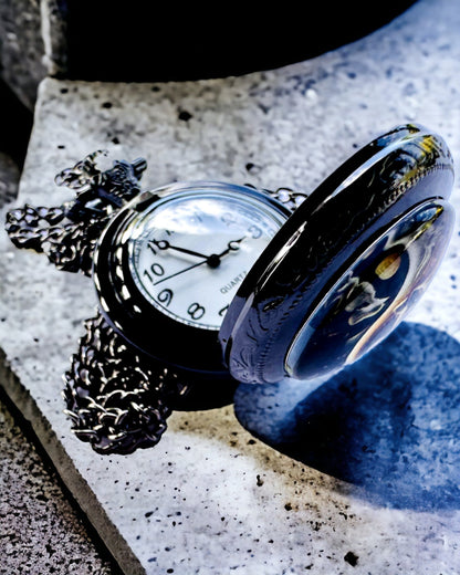 Pocket Watch "Mystic Wolves" with engraving personalization option