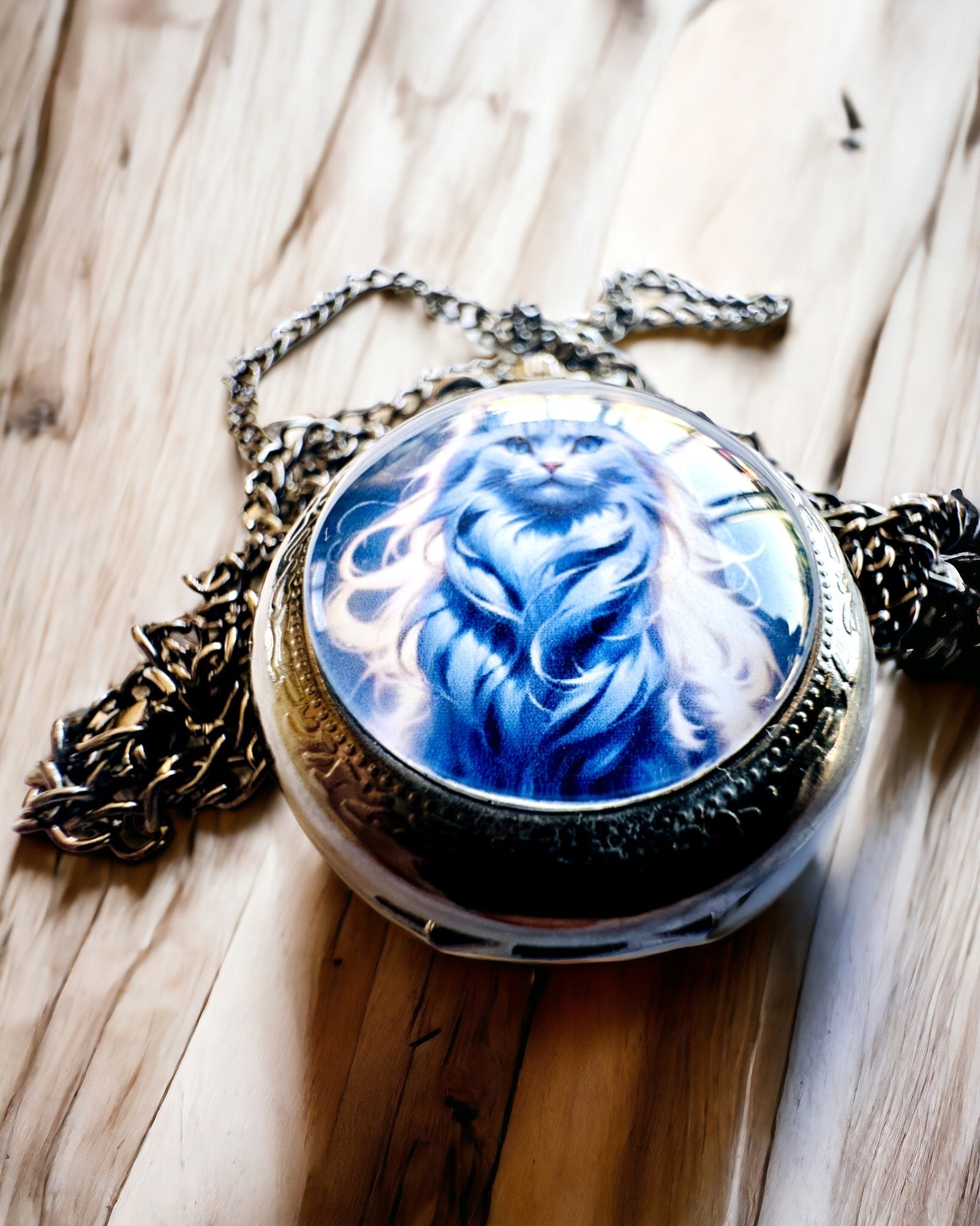 "Star Cat" Pocket Watch with Engraving Option, 2 Color Variants to Choose From