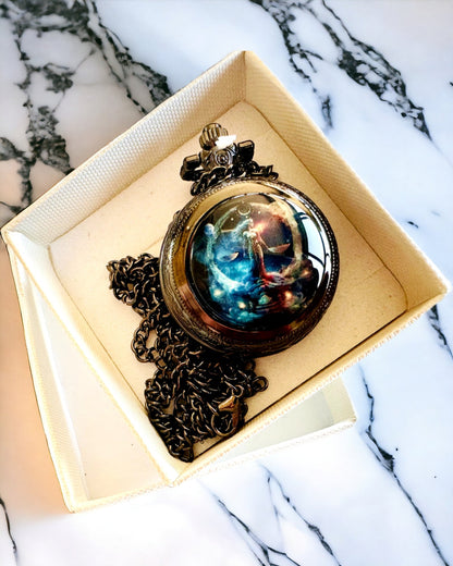 Pocket Space Watch "Galactic Timekeeper" - personalization option with engraving