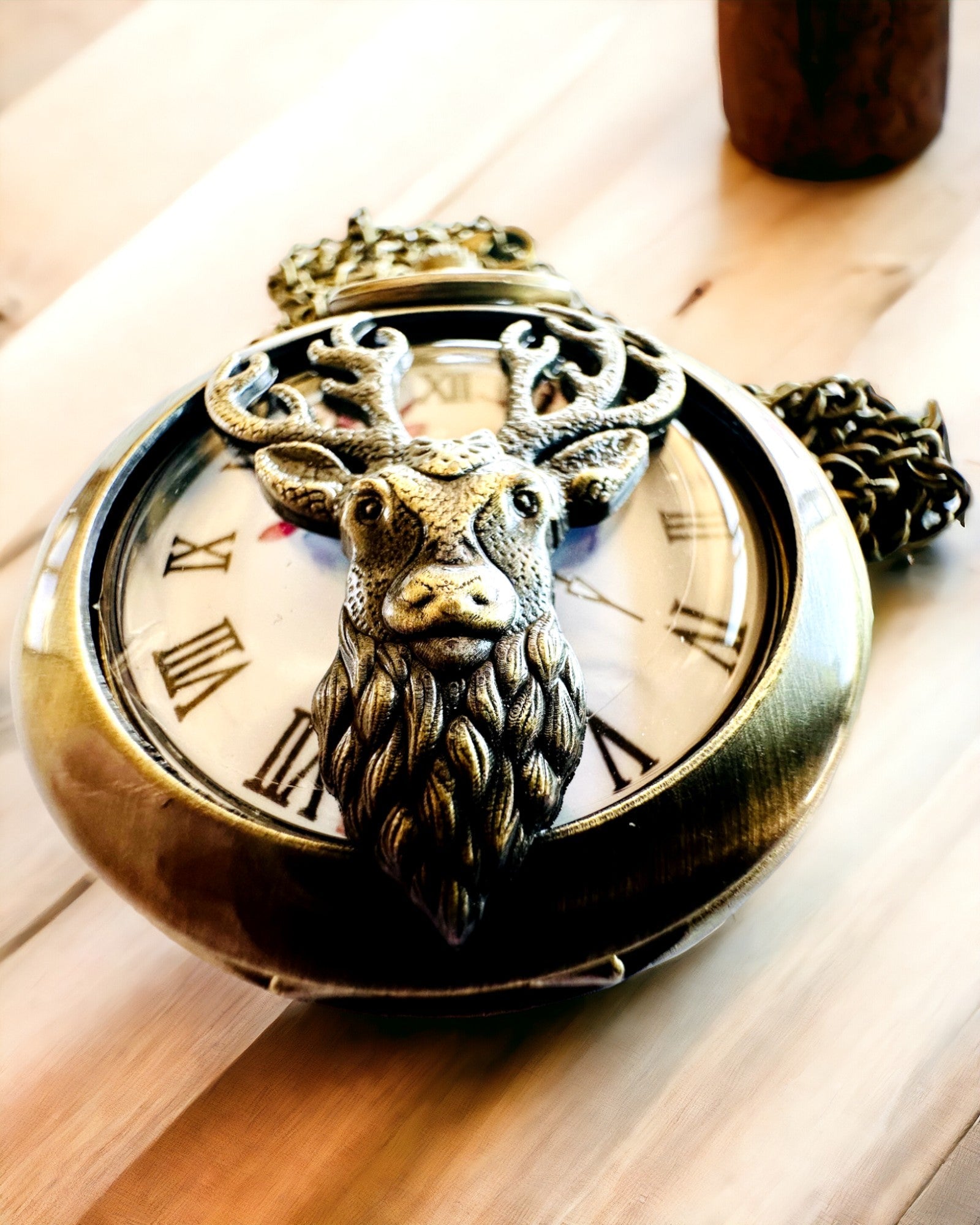 Pocket Watch "Forest Guardian" - Elegant Watch with Deer Motif, personalization option with engraving