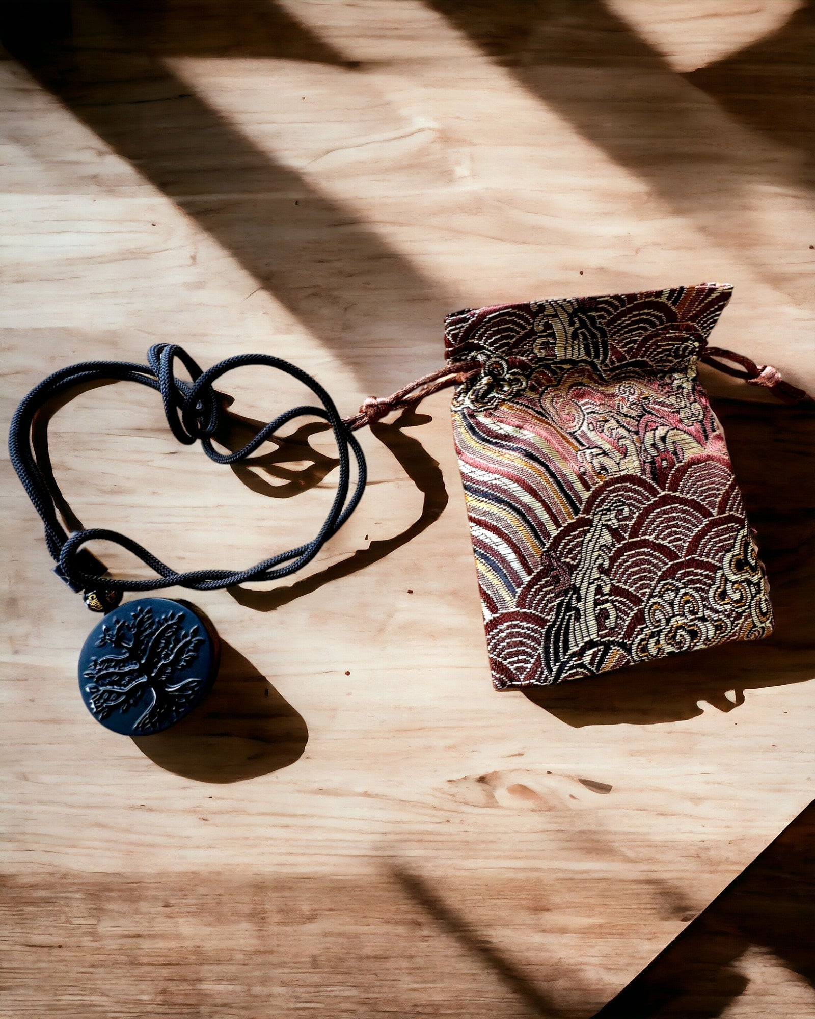 "Tree of Life" Necklace made of Obsidian - personalization with engraving