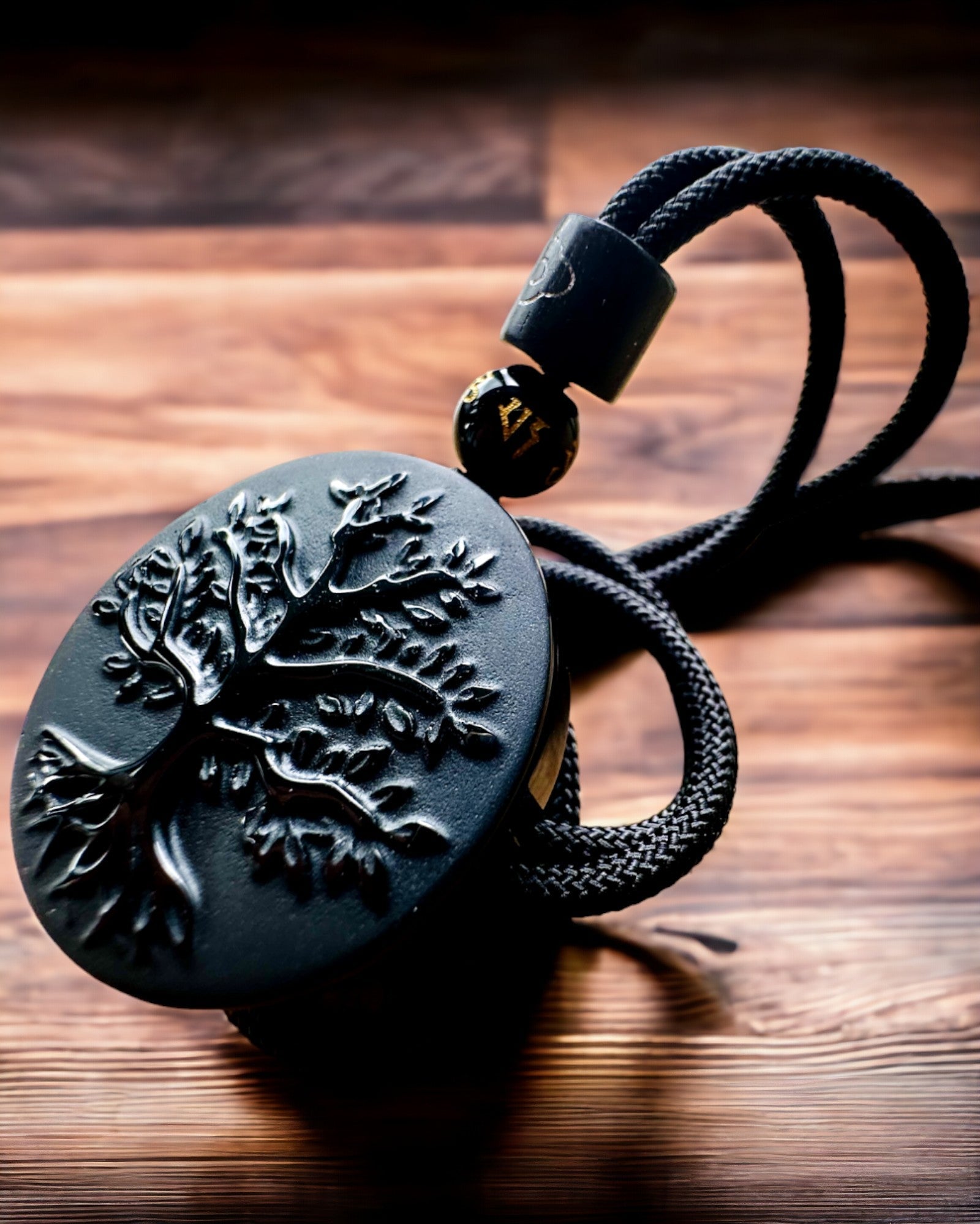 Collana "Albero della Vita" in Obsidiana - personalizzazione con incisione