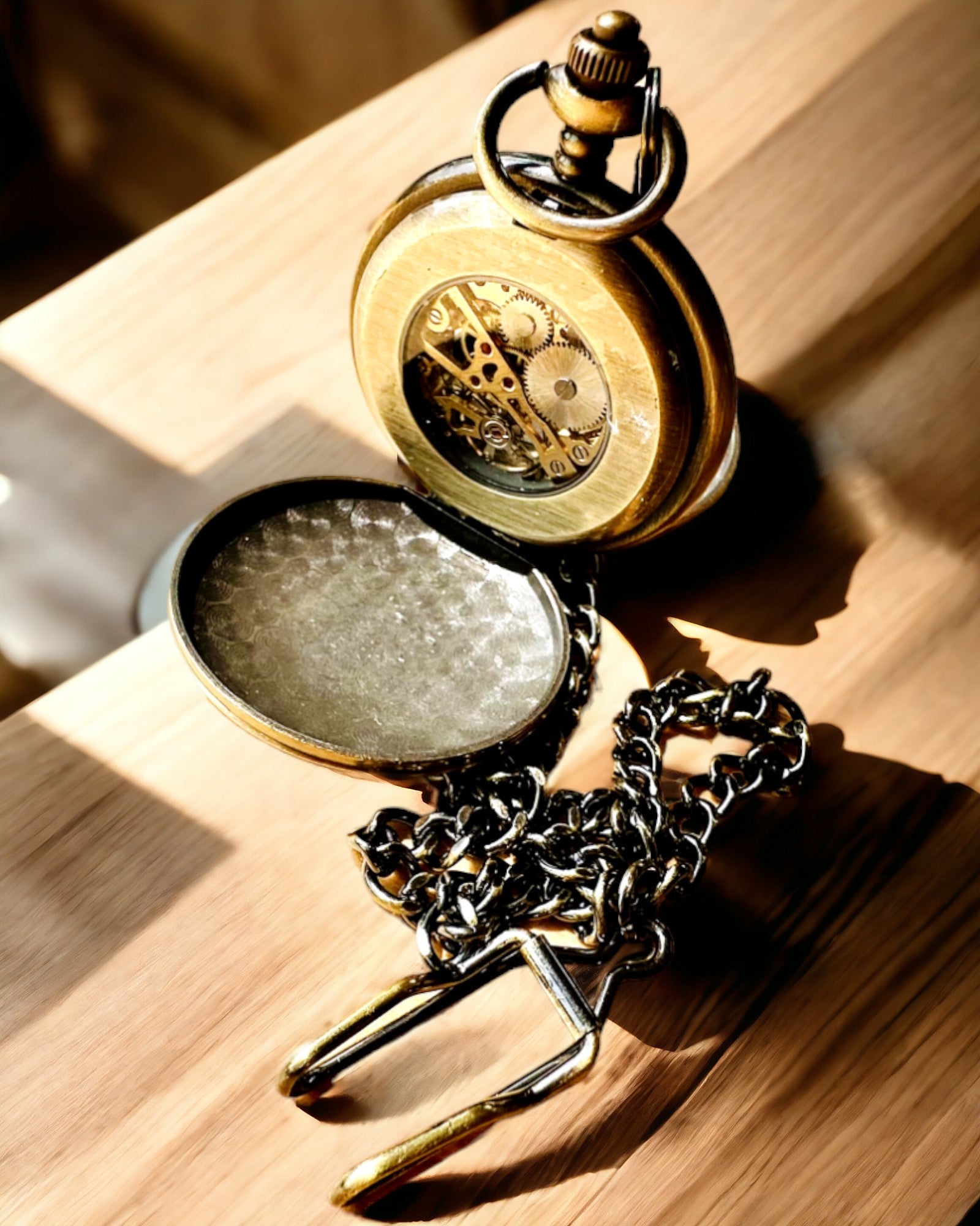 Classic pocket watch "Vintage Elegance", gold color, personalization option with engraving.