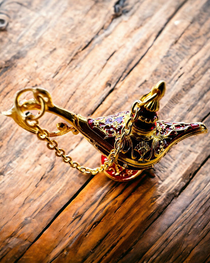 Little 4 cm Aladdin's Magic Lamp, keychain, 6 color variants - Enchanted Memories, personalization with engraving