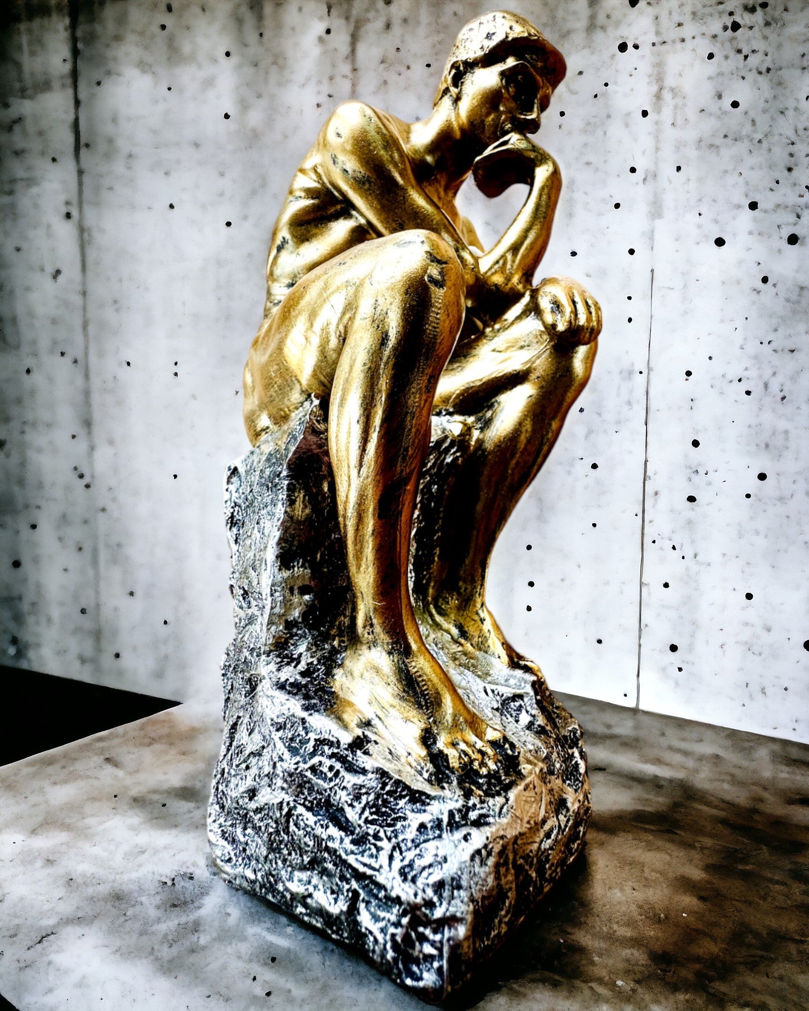 Golden Thinker - Resin Figurine, personalization with engraving