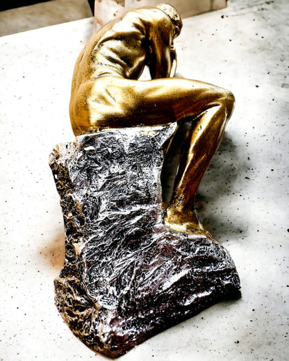 Golden Thinker - Resin Figurine, personalization with engraving