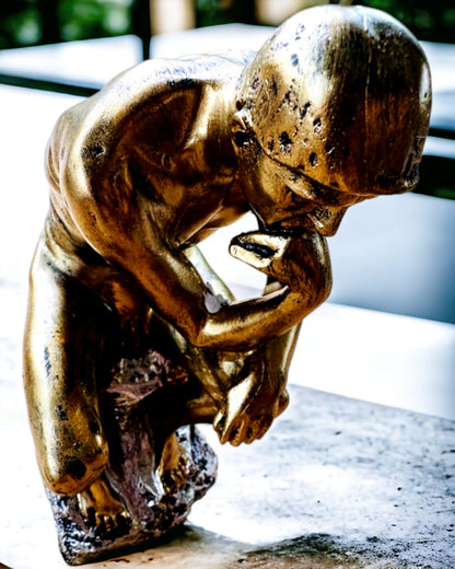 Golden Thinker - Resin Figurine, personalization with engraving