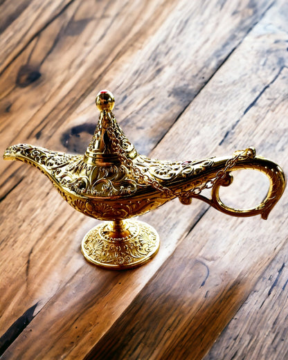 Aladdin's Magic Lamp with Engraving Option - Classic Gold Variant, interwoven