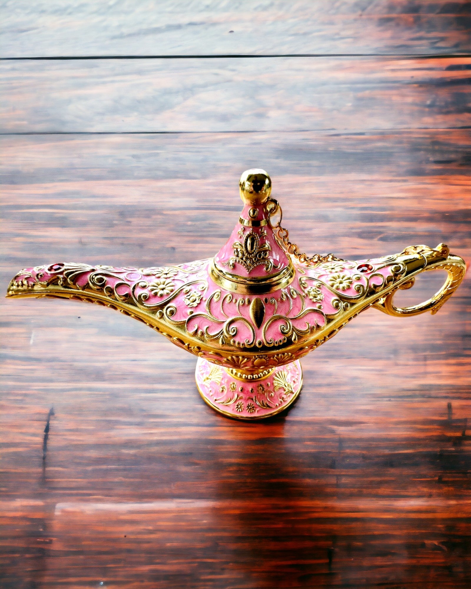 Magische Lampe von Aladdin mit Gravuroption - Variante Rosa, mit Gold durchzogen