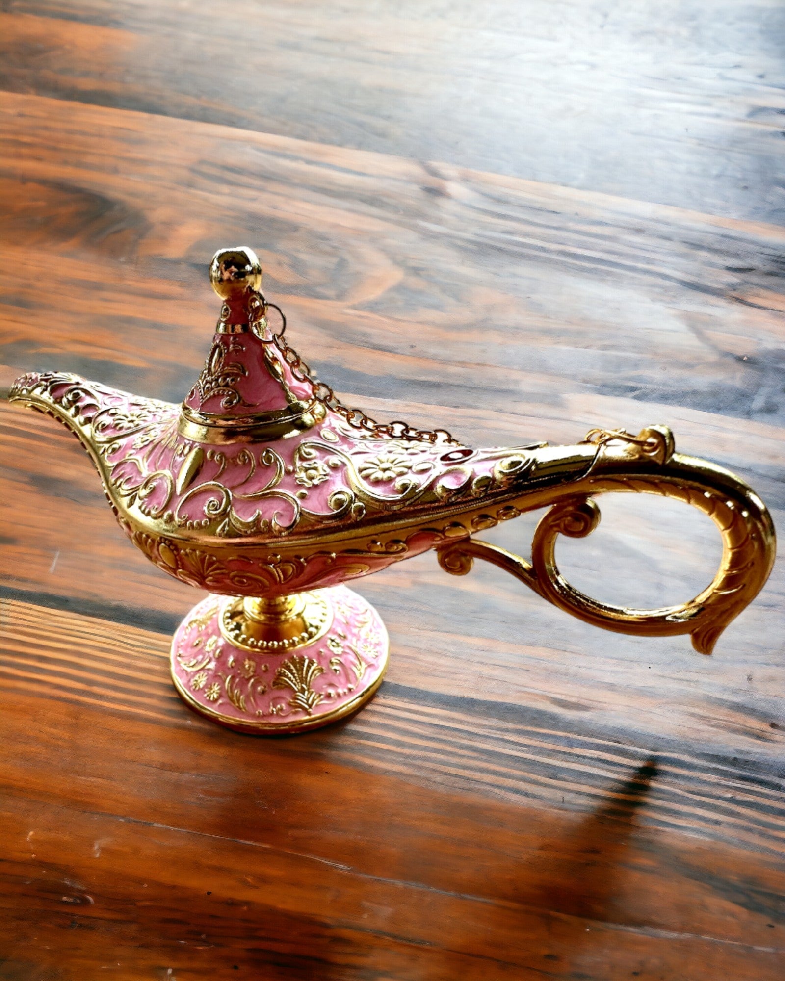 Lampe Magique d'Aladdin avec Option de Gravure - Variante Rose, entrelacée d'or