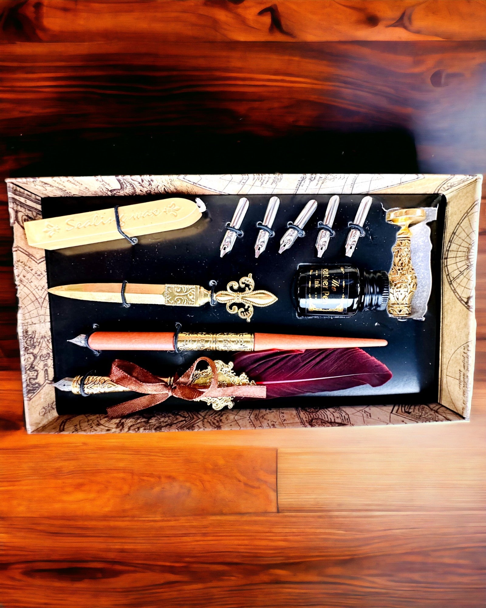 Exclusive Calligraphy Set, dip pen and ink set, personalization with engraving