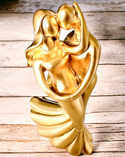 Golden Dance of Love - Small Decorative Figurine with Engraving Option