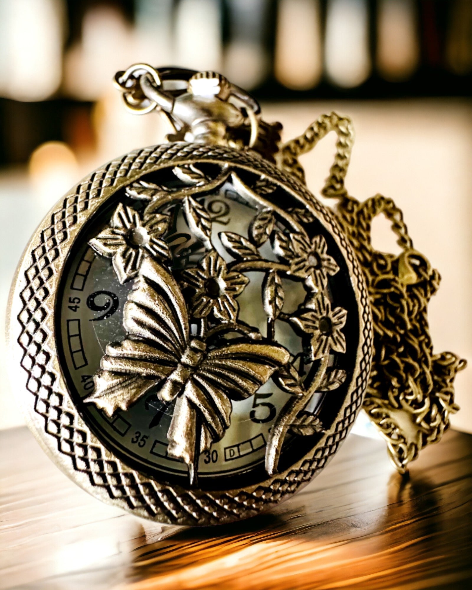 Pocket Watch "Butterfly Elegance" with the possibility of personalization by engraving