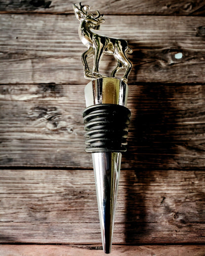 Exclusive Metal Wine Stopper with Deer - Elegant and Functional, personalization option with engraving