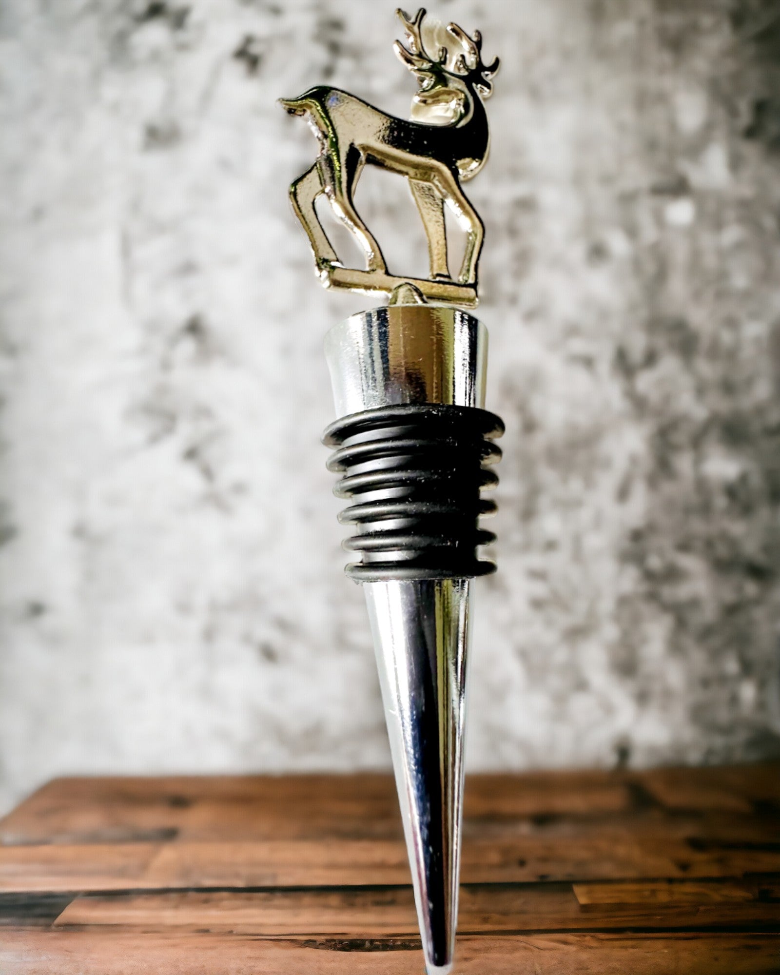 Exclusive Metal Wine Stopper with Deer - Elegant and Functional, personalization option with engraving