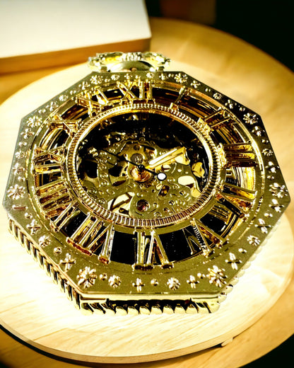 Montre de Poche Exclusif de Style Steampunk avec Mécanisme Visible sur le Cadran - Élégance Classique