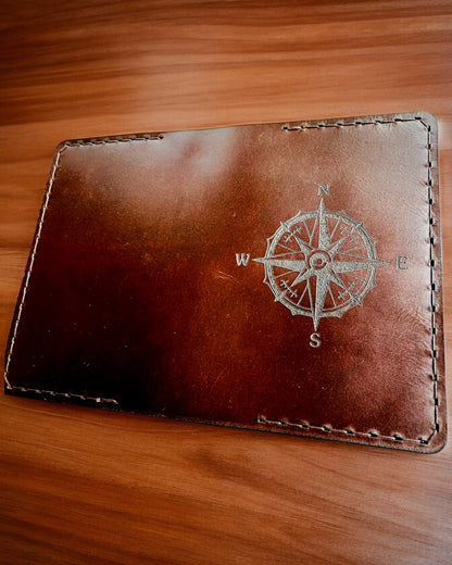 "Traveler" Case - Leather Passport Holder, personalization with engraving - 2 color variants