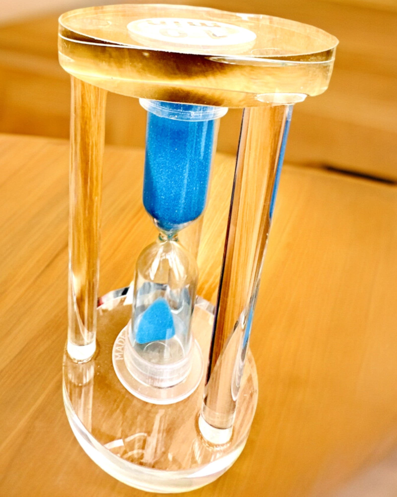 Hourglass "Blue Elegance", 10 cm in height, measures 10 minutes of time.