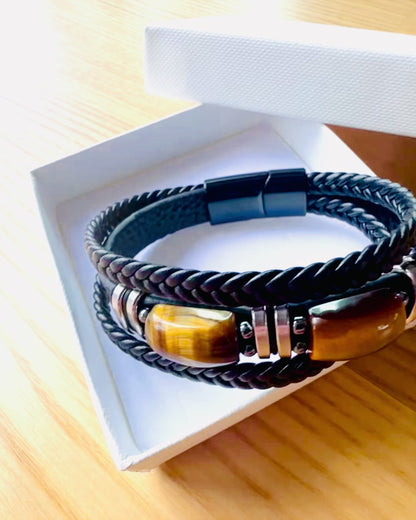 Armband „Tigerauge” mit Personalisierungsoption als Geschenk