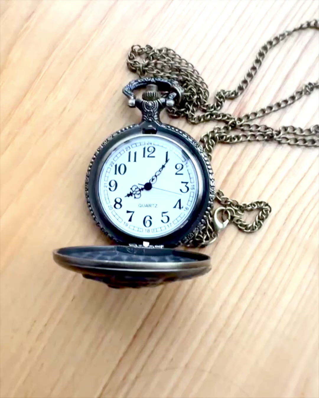 Pocket watch "Locomotive of Time" with engraving, for a gift, train motif