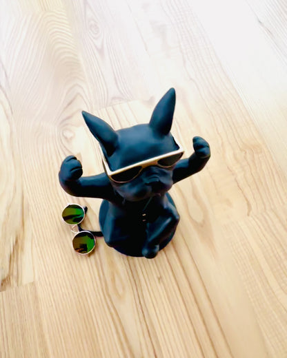 Figur Bulldog Elegance - Exklusiver Glashalter, Möglichkeit zur Personalisierung durch Gravur