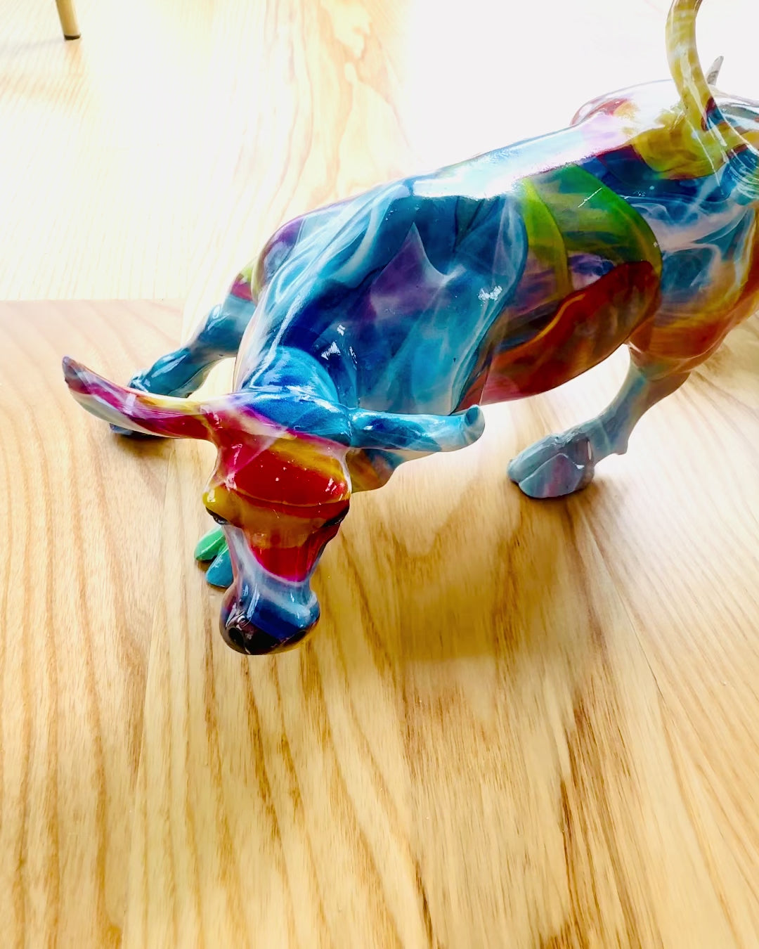 "BullArt" Decorative Bull Sculpture – Unique Art with Engraving Option - 4 color variants, for a personalized gift