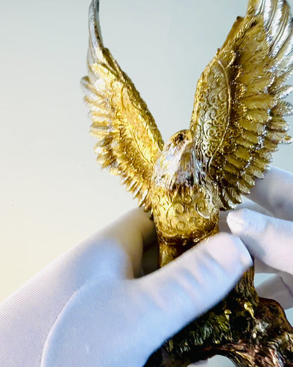 "Golden Eagle" Figurine with Personalization Option - Resin Decoration