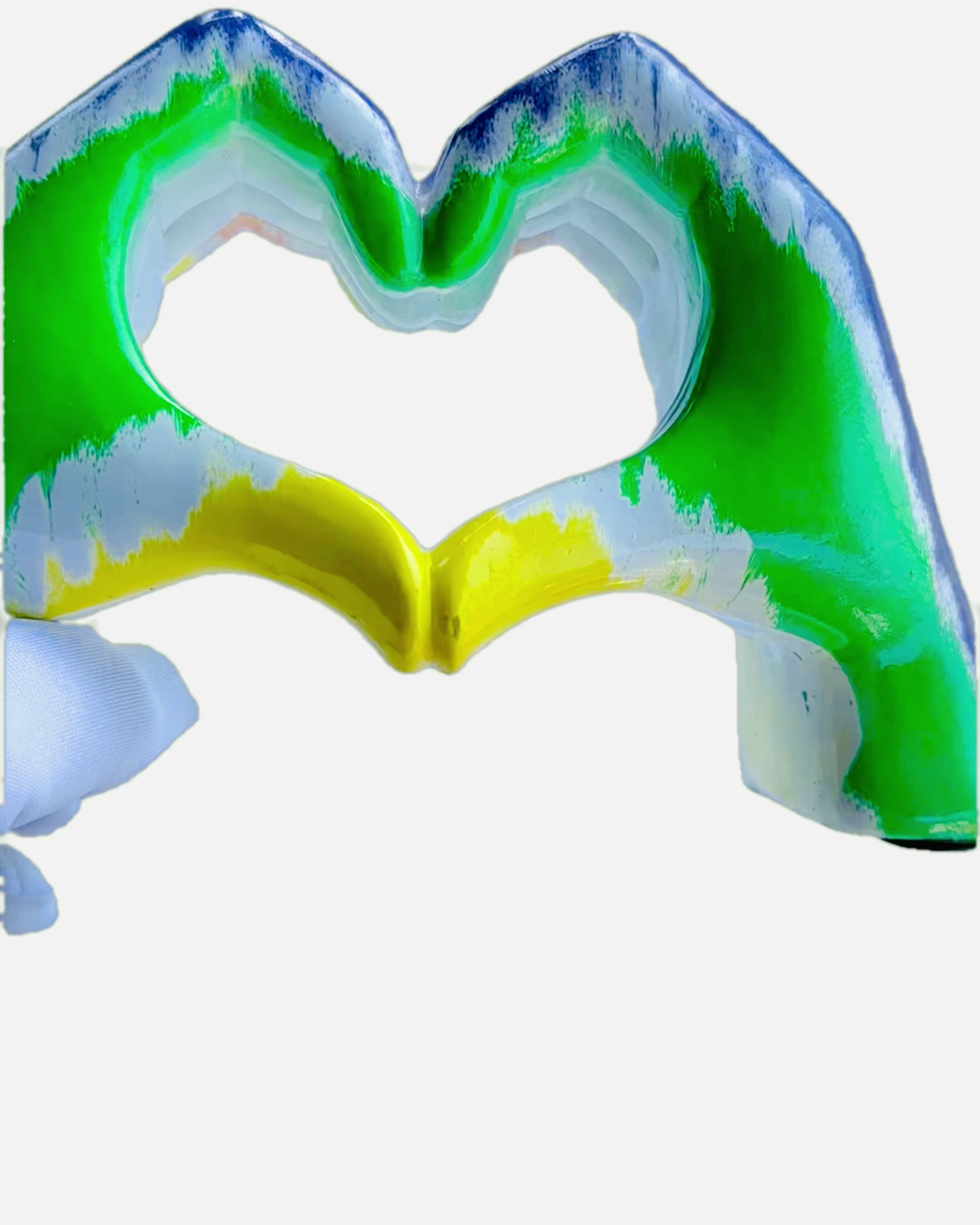 Colorful Spatial Heart - Decorative Resin Figurine with Personalization Option, for a Gift