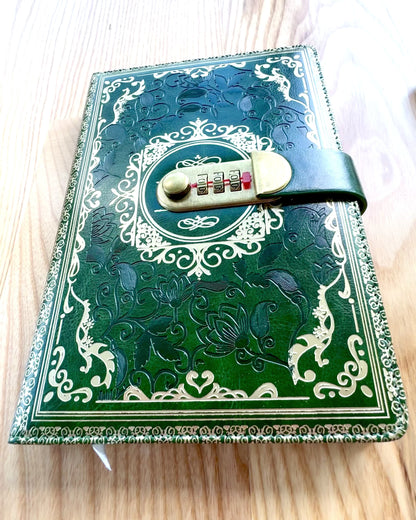 Exclusive Leather Notebook "Secret Notebook" A5 with Combination Lock - personalization with engraving