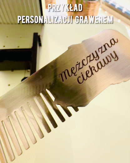 GroomMaster - Pettine Metallico Elegante con Incisione, personalizzazione con incisione