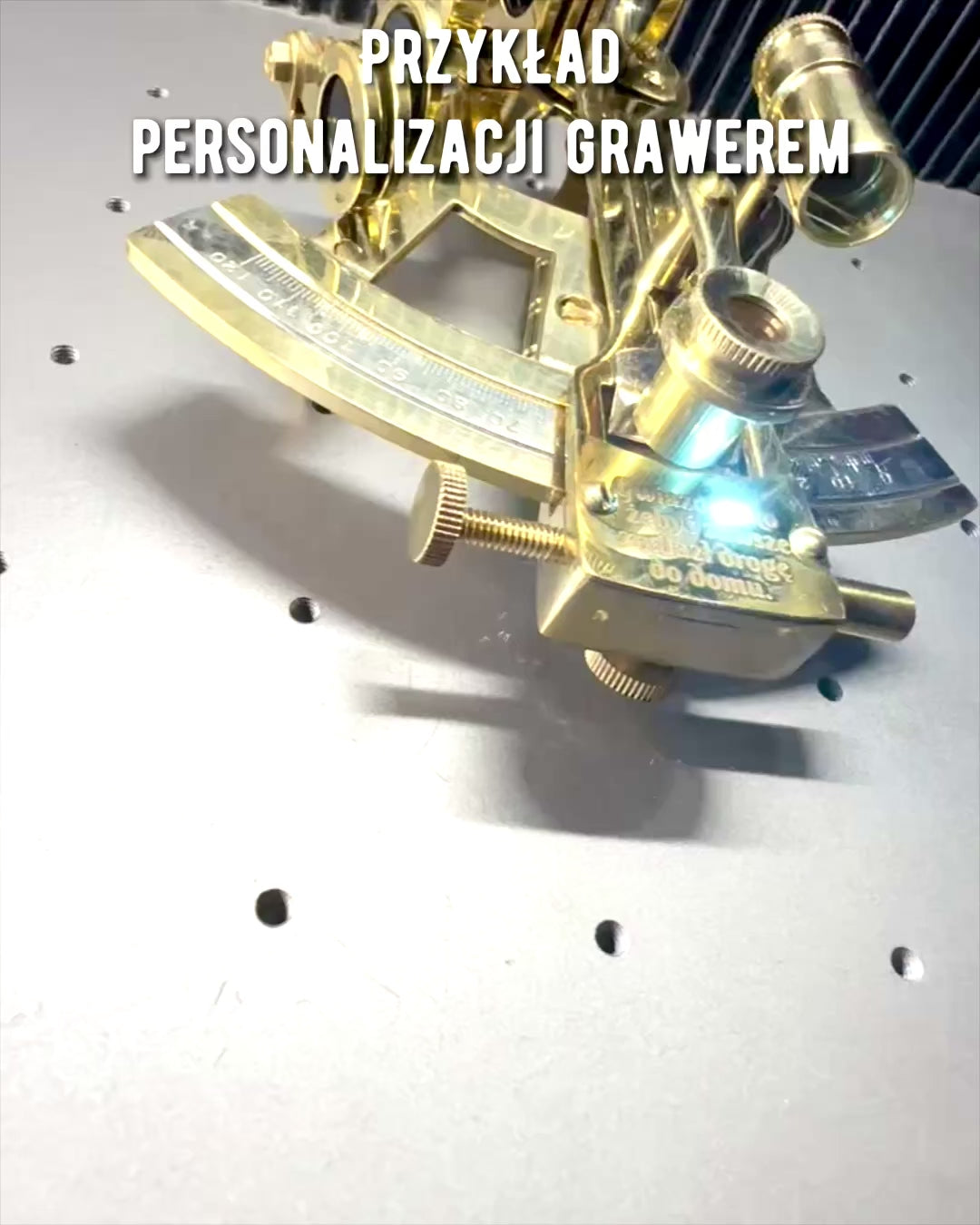 Artistic sextant in gold color - personalization option with engraving