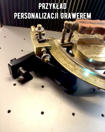 Sextant Premium avec Compas Antique - possibilité de personnalisation par gravure