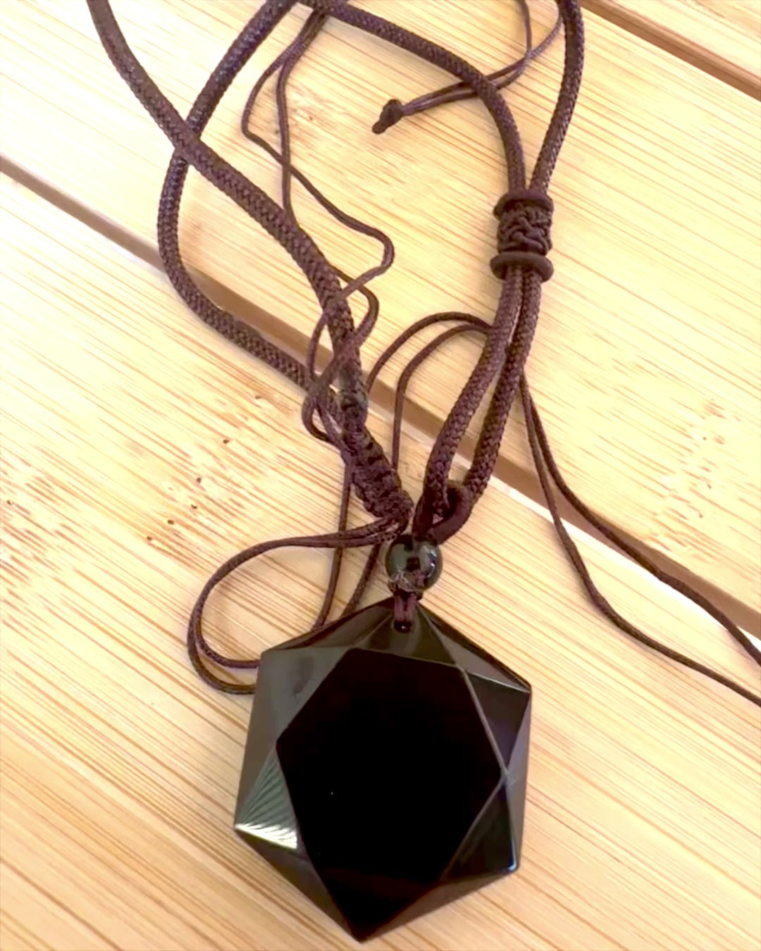 Black obsidian amulet "Star of David", personalization option with engraving for a gift