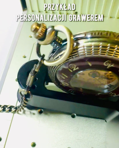 Orologio da tasca con meccanismo visibile – opzione di personalizzazione tramite incisione