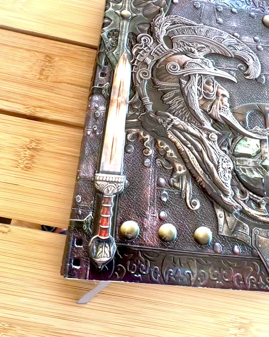 "Warrior's Chronicle - Knight Themed Notebook", notes with the option of personalizing with engraving for a gift