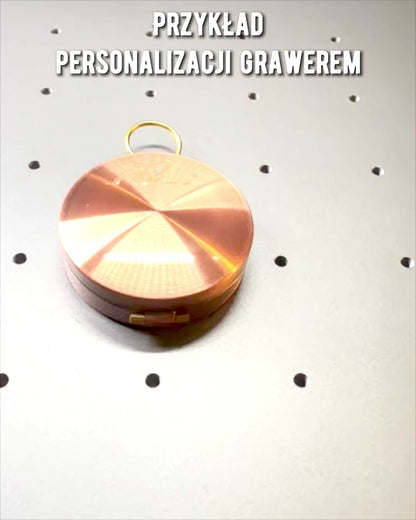 "Compasso in oro rosa - strumento di navigazione in stile retrò - portatile e preciso per determinare la direzione per viaggiatori ed esploratori. Incisione, personalizzazione."